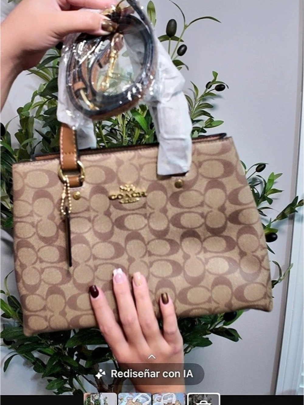 Coach City Tote In Signature Canvas Tote Brown